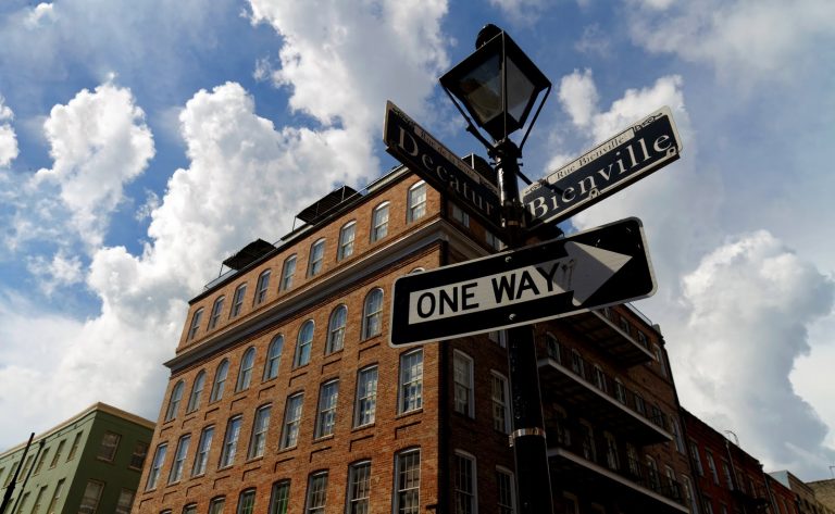 Panneau au carrefour de rues de New Orleans