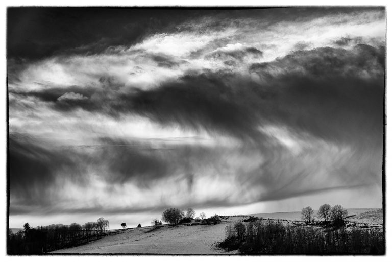 Paysage d'Aveyron en hiver