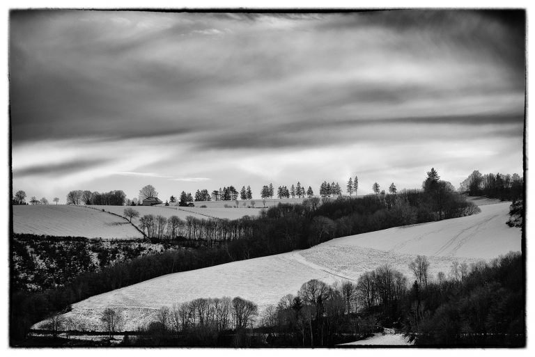 Paysage d'Aveyron en hiver