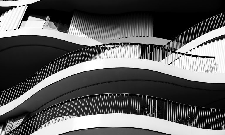 Vue architecturale ondulante, Folie Divine, Montpellier